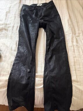 Black Coated Flared Jeans Free people X we the free